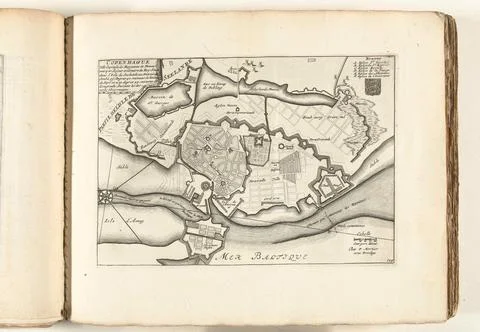 Austrian Museums, 17th-20th ct, Map of Copenhagen, approx. 1702; Copenhague Stock Photos