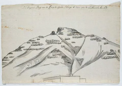 Austrian Museums, 17th-20th ct, Devil Peak at Cape Town; The Duijvels Berg on Stock Photos