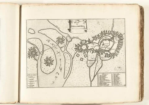 Austrian Museums, 17th-20th ct, Map of Strasbourg, ca. 1702; Plan the Fotos Stock