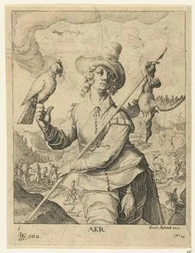 Austrian Museums, 17th-20th ct, The air element; Aer; The four elements. Stockfoto's