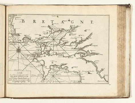 Austrian Museums, 17th-20th ct, Map of the west coast of Brittany at Brest, Foto stock