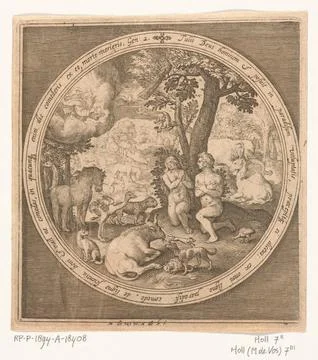 Austrian Museums, 17th-20th ct, Adam and Eva in paradise; From creation to Stock-Fotos