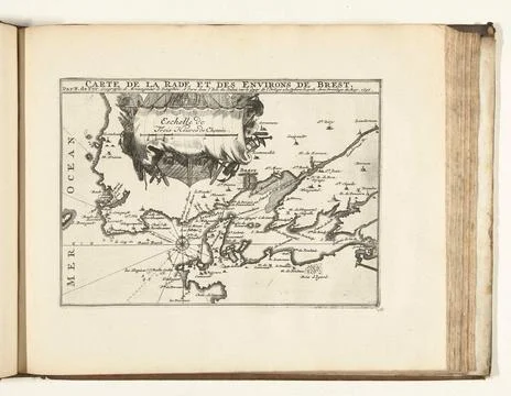 Austrian Museums, 17th-20th ct, Map of the coast at Brest, 1726; Carte de la Stock-Fotos