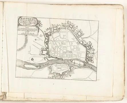 Austrian Museums, 17th-20th ct, Map of Maastricht, approx. 1702; Maestricht, Stock Photos