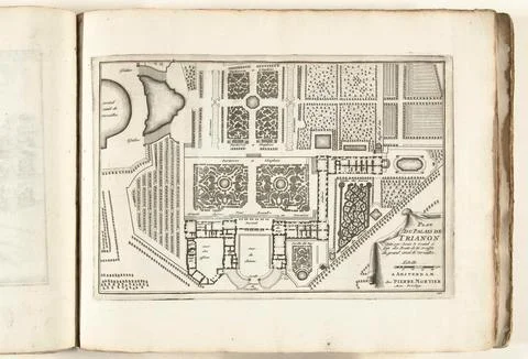 Austrian Museums, 17th-20th ct, Map of the Great Trianon with gardens, approx. Stock Photos