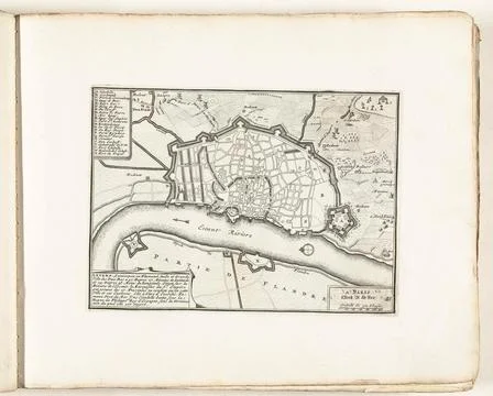 Austrian Museums, 17th-20th ct, Map of Antwerp, ca. 1702; Anvers, Antwerp and Stock Photos