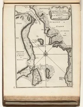 Austrian Museums, 17th-20th ct, Map of the Sont, 1726; Le sund ou detroit du Stock Photos