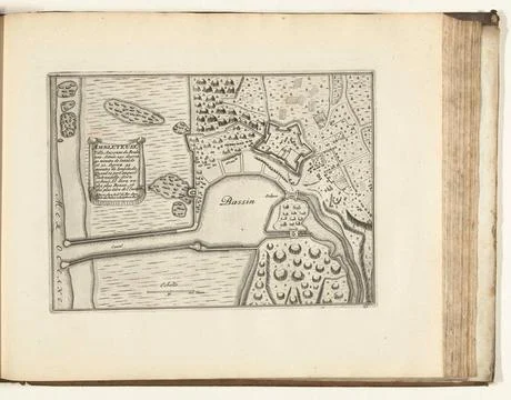 Austrian Museums, 17th-20th ct, Map of Ambleteuse, 1726; Ambleteuse Ville Fotos Stock