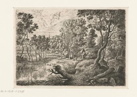 Austrian Museums, 17th-20th ct, Landscape with a stream; Six landscapes. From a Stock Photos