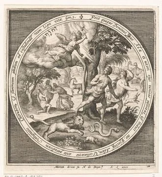 Austrian Museums, 17th-20th ct, Expulsion from paradise. Adam and Eve are thrown Stock-Fotos