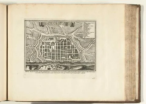 Austrian Museums, 17th-20th ct, Pavia map, 1726; Pavia, a bishoply, under no Fotos Stock