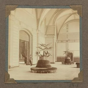 Austrian Museums, 17th-20th ct, The front hall seen to the southwest in 1893. In Stock Photos