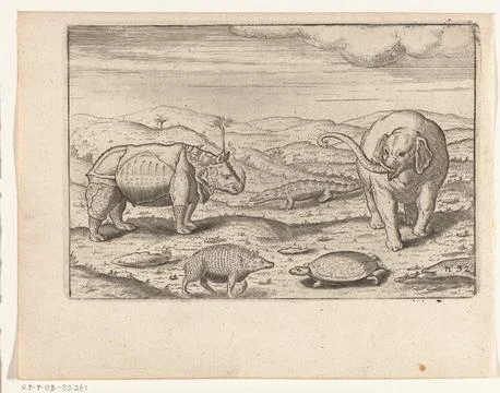 Austrian Museums, 17th-20th ct, Java, 1596. Animals from Java, 1596. Elephant, Stock-Fotos