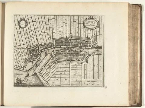 Austrian Museums, 17th-20th ct, Map of Muiden, 1726; Muyden; Les Forces de Fotos Stock