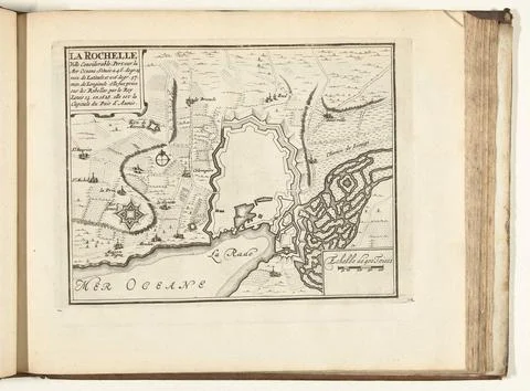 Austrian Museums, 17th-20th ct, La Rochelle map, 1726; La Rochelle Ville Fotos Stock
