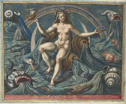 Austrian Museums, 17th-20th ct, Water; The four elements. The element of water, 스톡 사진