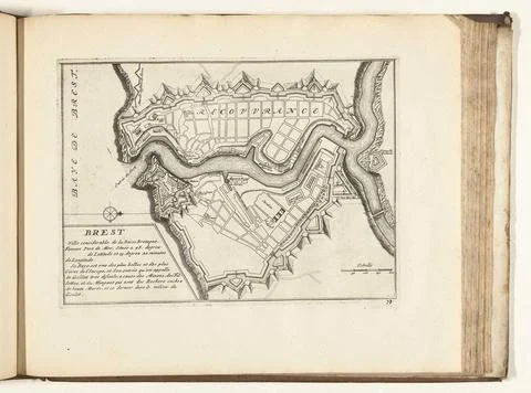 Austrian Museums, 17th-20th ct, Map of Brest, 1726; Brest Ville Considerable de Fotos Stock