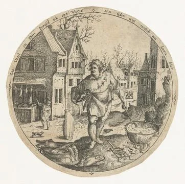 Austrian Museums, 17th-20th ct, Fire; The four elements. Round presentation of Stock Photos