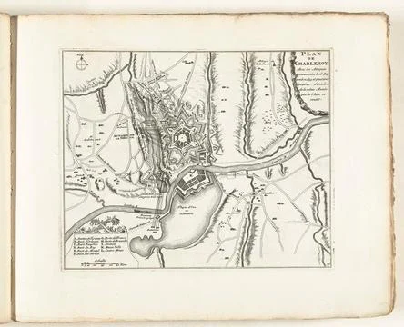 Austrian Museums, 17th-20th ct, Charleroi siege map, 1693; Plan the Charleroy Stock Photos