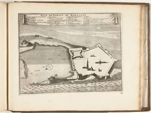 Austrian Museums, 17th-20th ct, Tripoli map, 1726; Plan the Tripoly and Fotos Stock