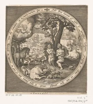 Austrian Museums, 17th-20th ct, Adam and Eva in paradise; From creation to Stock-Fotos