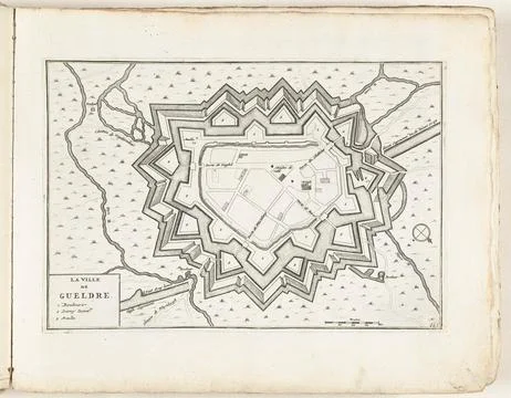 Austrian Museums, 17th-20th ct, Map of Geldern, ca. 1702; La Ville de Gueldre; Fotos Stock