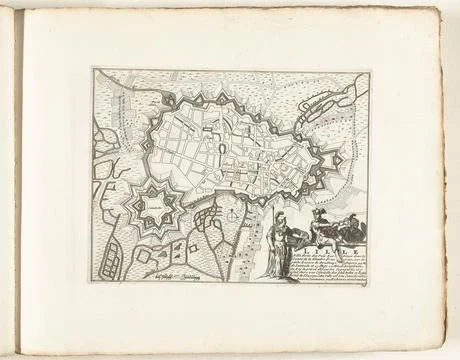 Austrian Museums, 17th-20th ct, Map of Lille, ca. 1702; Lille Ville Forte des Stock Photos