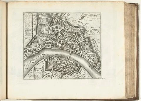 Austrian Museums, 17th-20th ct, Map of Basel, 1726; Basle, ville capitale du Stock Photos
