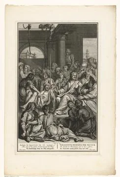 Austrian Museums, 17th-20th ct, Paralyzed through the roof to Christ; The 스톡 사진