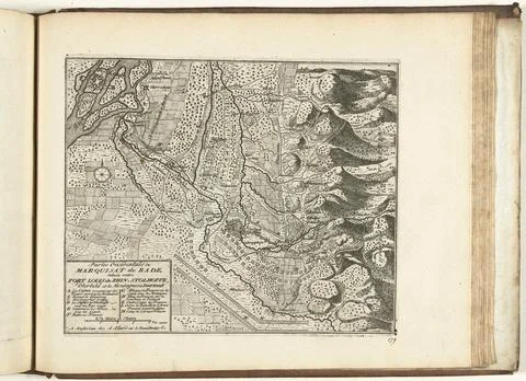 Austrian Museums, 17th-20th ct, Map of the West of Markizaat Baden, 1726; Partie Stock Photos