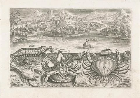 Austrian Museums, 17th-20th ct, A few shellfish on the beach; Fishing; PISCIVM Stock Photos