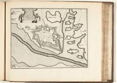 Austrian Museums, 17th-20th ct, Map of Fuenterraba, 1726; Fontarabie Port De Mer Fotos Stock