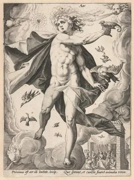 Austrian Museums, 17th-20th ct, Sky; Aer; The four elements. Man standing on Stock Photos