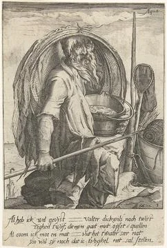 Austrian Museums, 17th-20th ct, Water; Aqua; The four elements. A fisherman with Stock Photos
