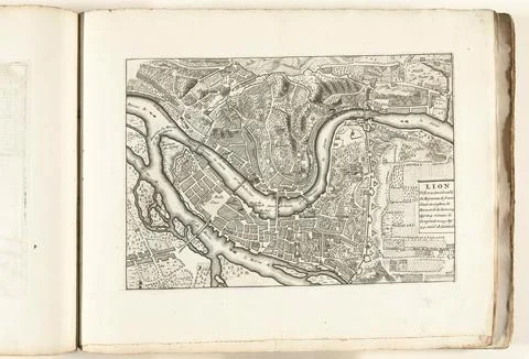 Austrian Museums, 17th-20th ct, Map of Lyon, ca. 1702; Lion Ville Tres Stockfoto's