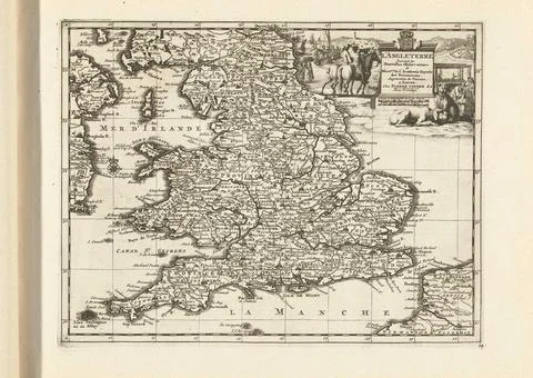 Austrian Museums, 17th-20th ct, Map of England, 1726; L'Angleterre, Suivant Les Stock Photos