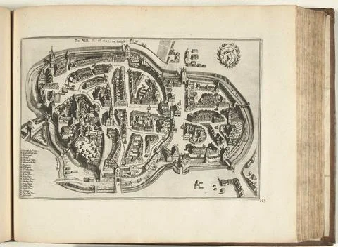 Austrian Museums, 17th-20th ct, Sankt Gallen map, 1726; La Ville de St. Gal, and Stock Photos