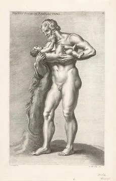 Austrian Museums, 17th-20th ct, Faun with child. Image of a picture of a naked Stock Photos