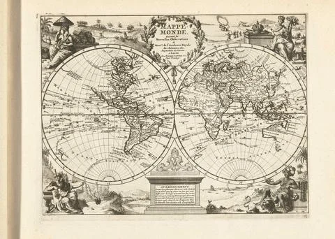 Austrian Museums, 17th-20th ct, World map, 1726; Mappe-Monde, Suivant Les Stock Photos