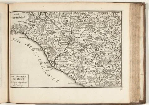 Austrian Museums, 17th-20th ct, Map of the area of ??Rome, 1726; Les Environs de Stock Photos