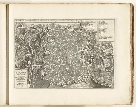 Austrian Museums, 17th-20th ct, Map of Madrid, ca. 1702; Madrid, Ville Fotos Stock