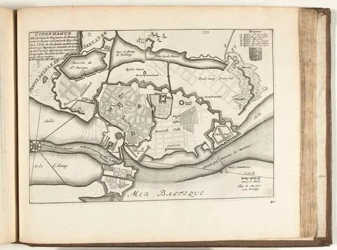 Austrian Museums, 17th-20th ct, Map of Copenhagen, 1726; Copenhague Ville Stock Photos