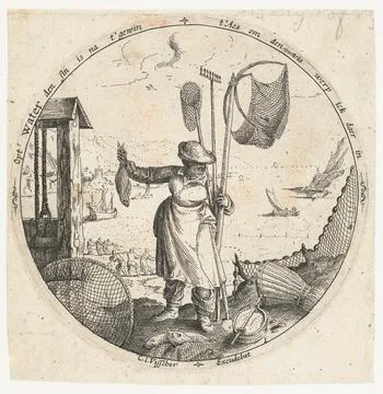Austrian Museums, 17th-20th ct, Water; The four elements. Round representation 스톡 사진