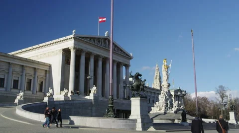 Austrian Parliament Building Stock Footage 55978642