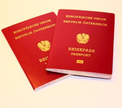 Austrian passport Stock Photos