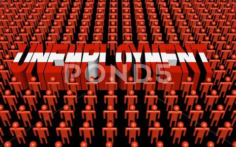 Austrian people with unemployment text illustration Stock Illustration