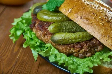 Austrian Schnitzelsemmel Stock Photos