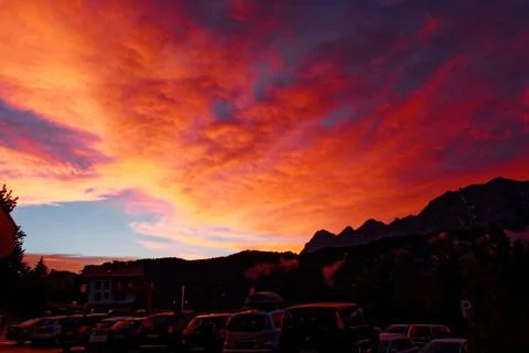 Austrian Sunset Stockfoto's