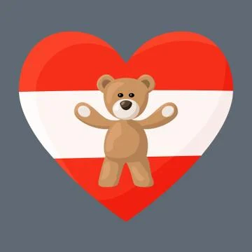 Austrian Teddy Bears Stock Illustration