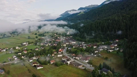 Austrian village under the clouds Stock-Footage 123434185